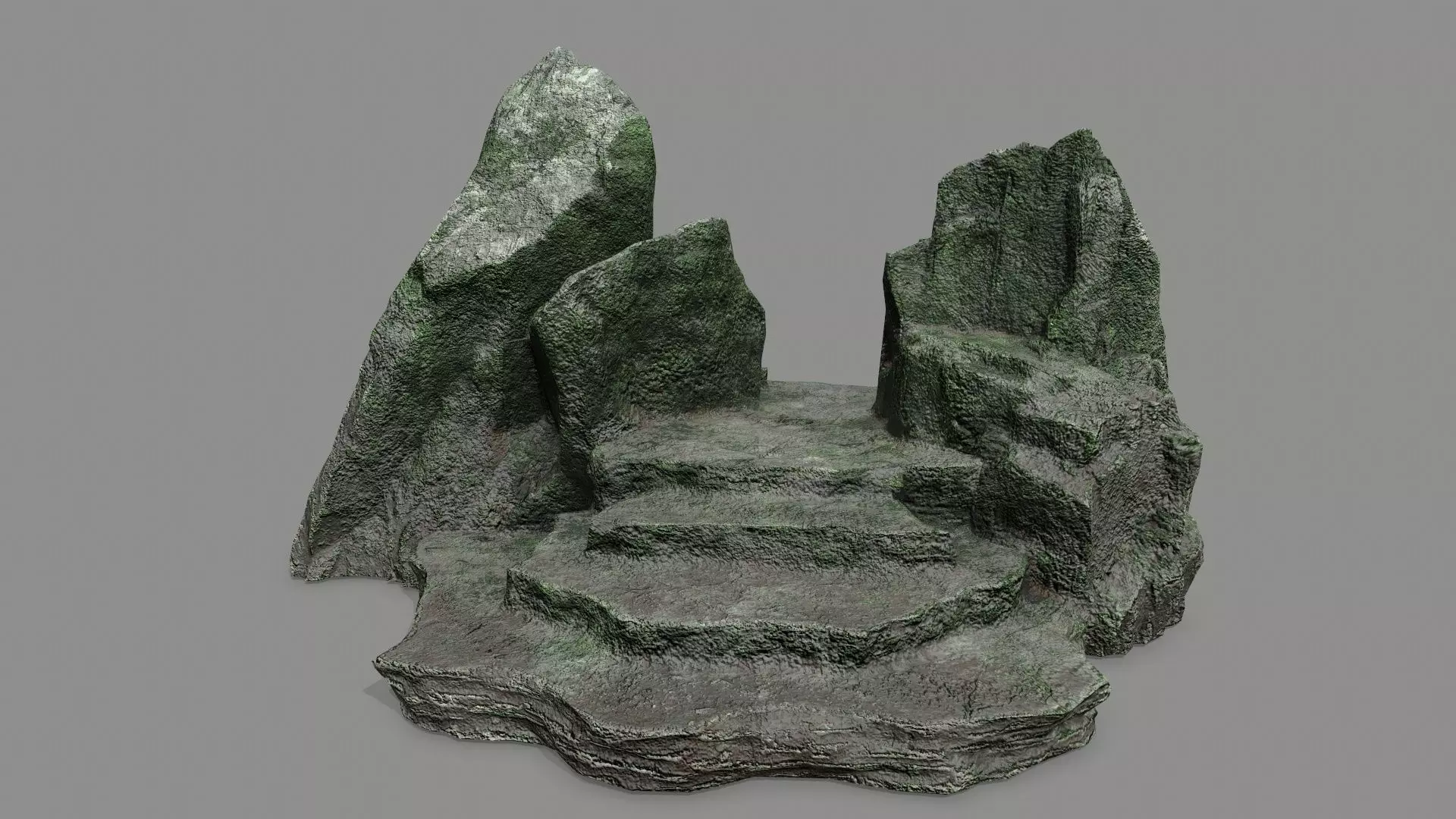 Stone rock Low-poly 3D model_0