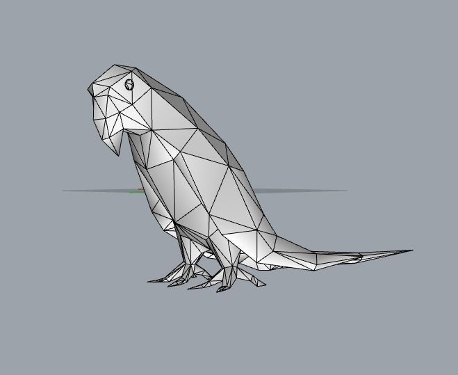 lowpoly parrot origami 3D model_5