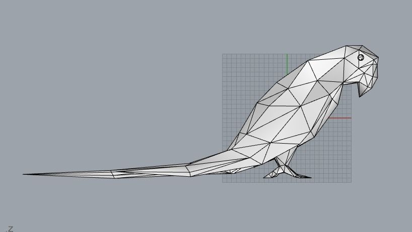 lowpoly parrot origami 3D model_6