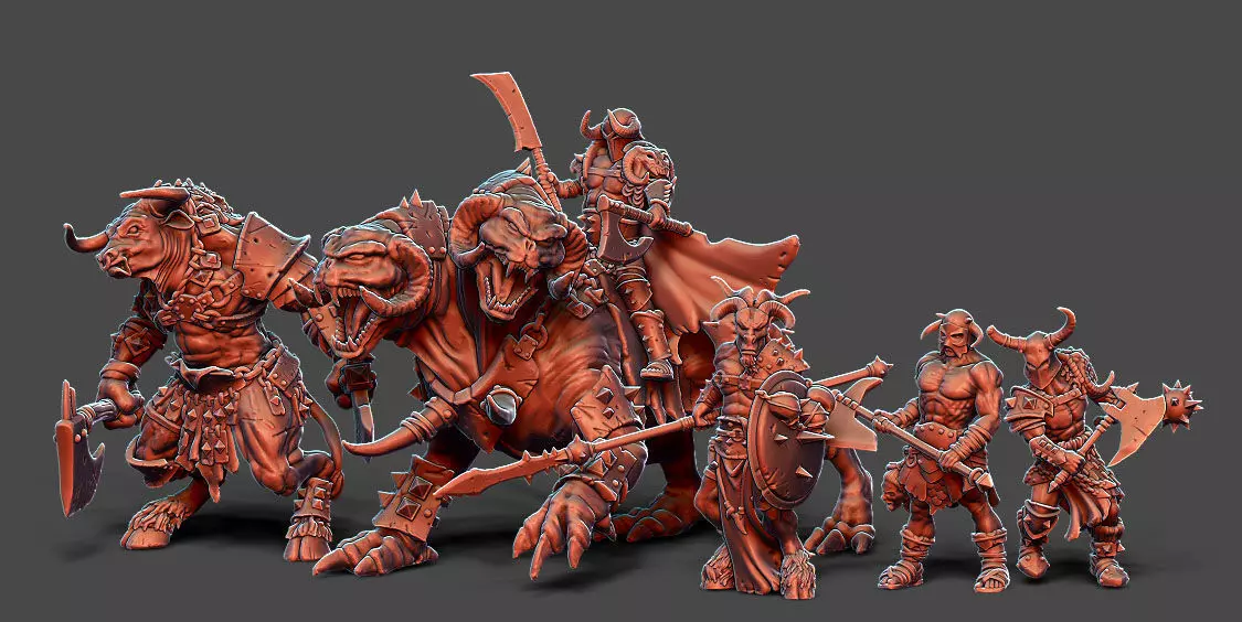 Chaos Horde - 5 miniatures 35 mm scale 3D print model