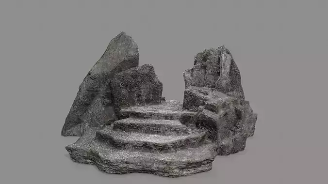 Stone rock formation with stairs