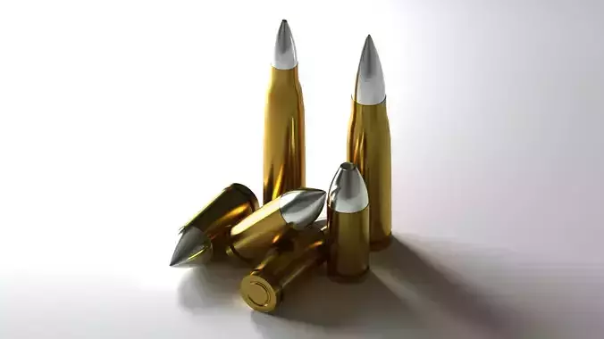 Pack Of Bullets 3D models Six Variations