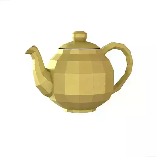 Lowpoly teapot golden
