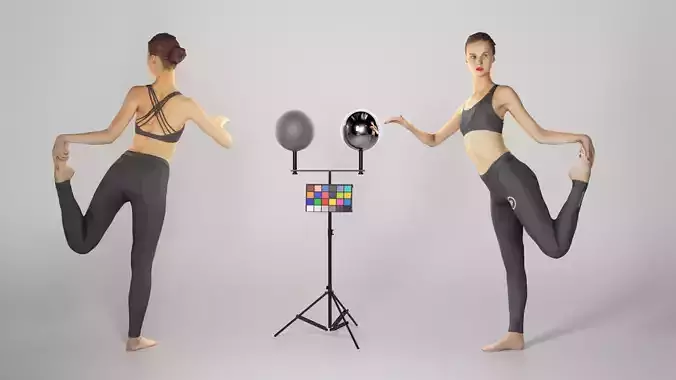 Sporty woman practising gymnastics 134