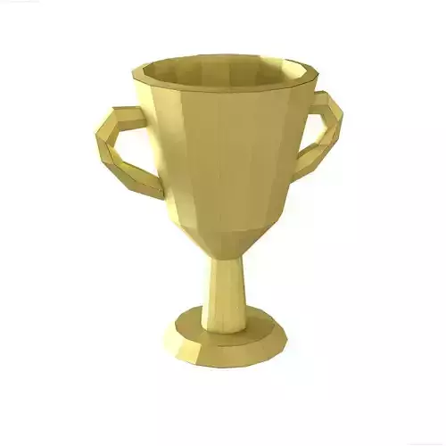 Lowpoly trophy golden cup