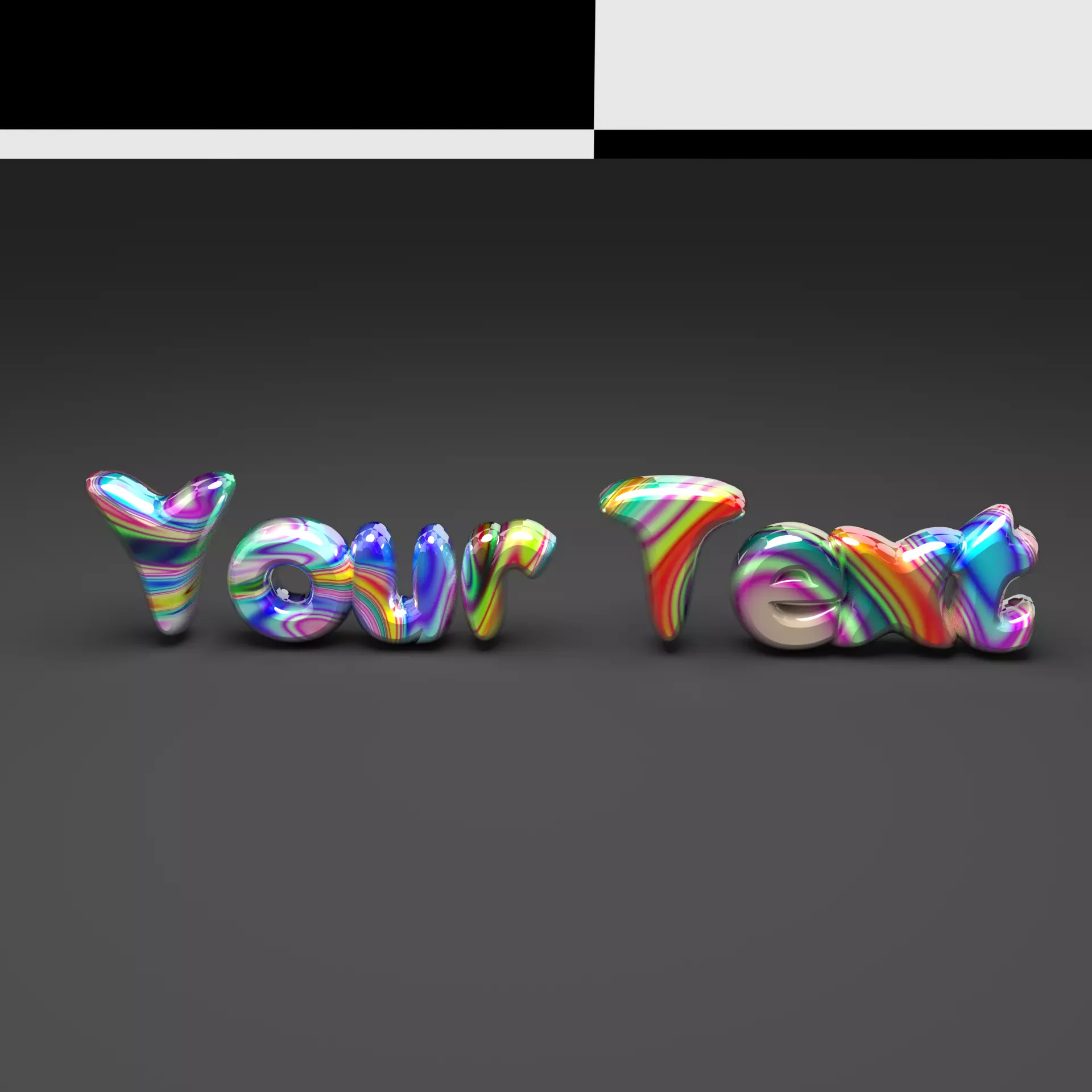 Custom Text with Candy Effect 3D model_0