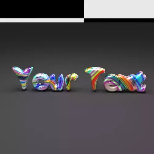Custom Text with Candy Effect 3D model