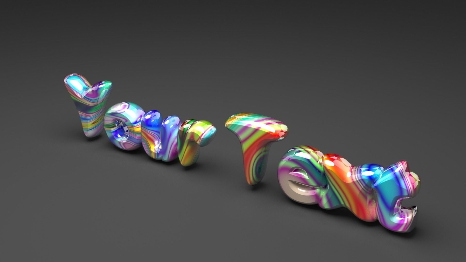 Custom Text with Candy Effect 3D model_1