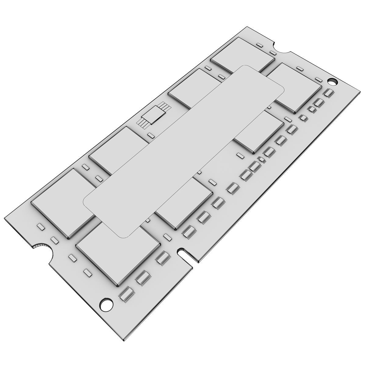 DDR2 SODIMM Ram 3D model_6