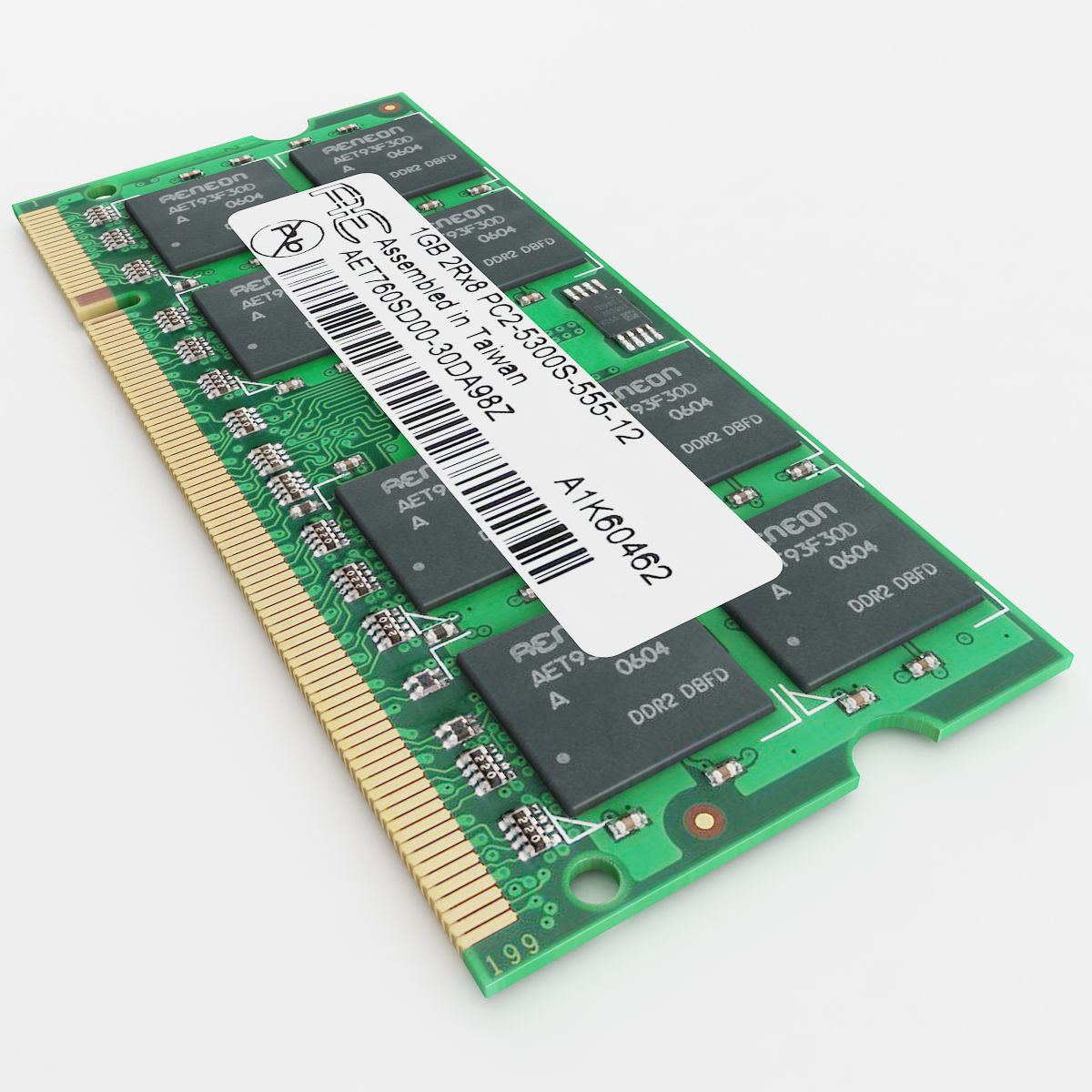 DDR2 SODIMM Ram 3D model_2