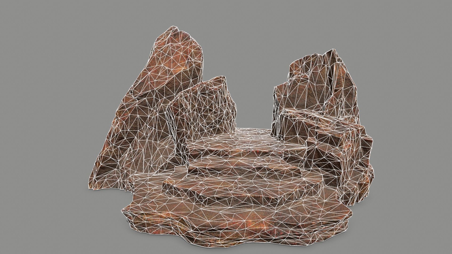 Stone rock Low-poly 3D model_5