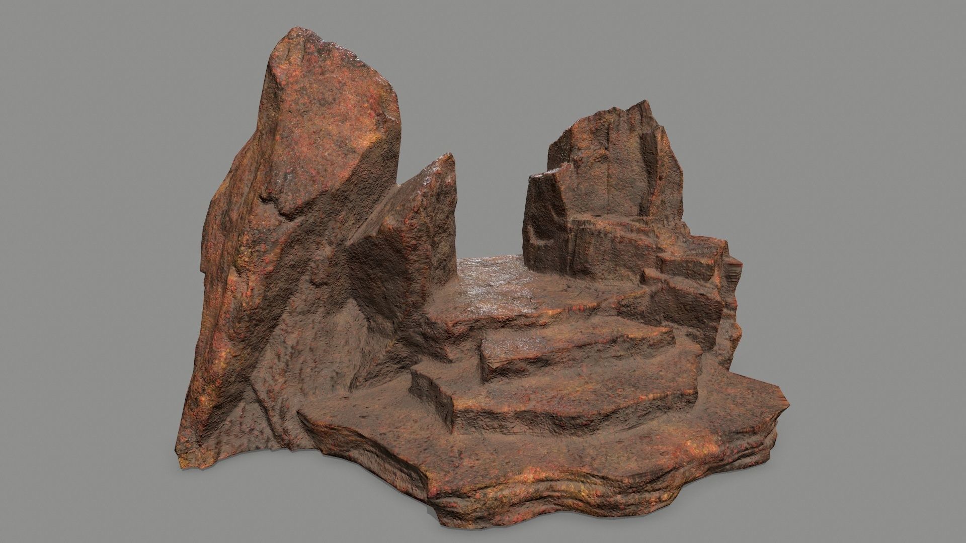 Stone rock Low-poly 3D model_1