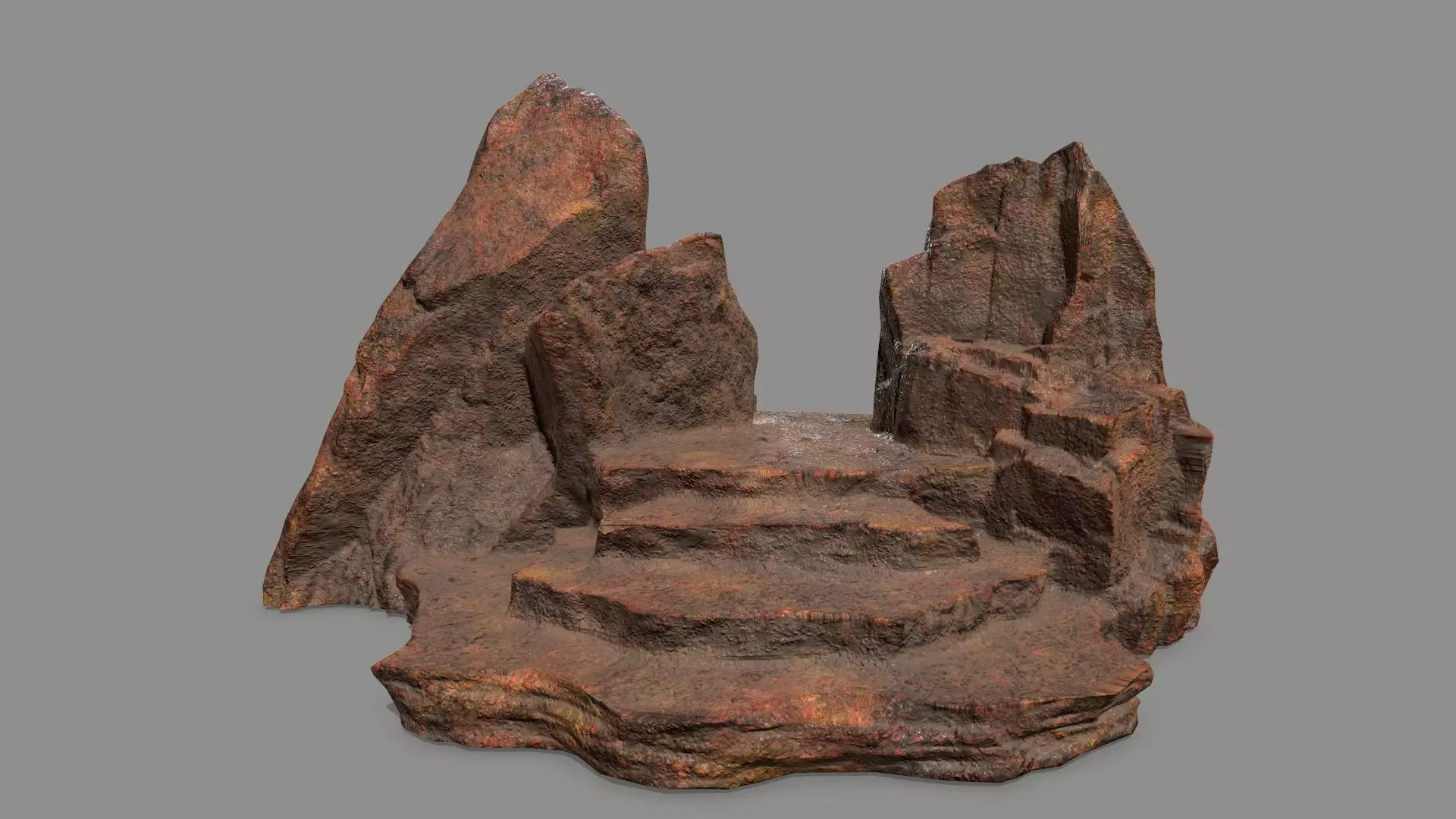 Stone rock Low-poly 3D model_0