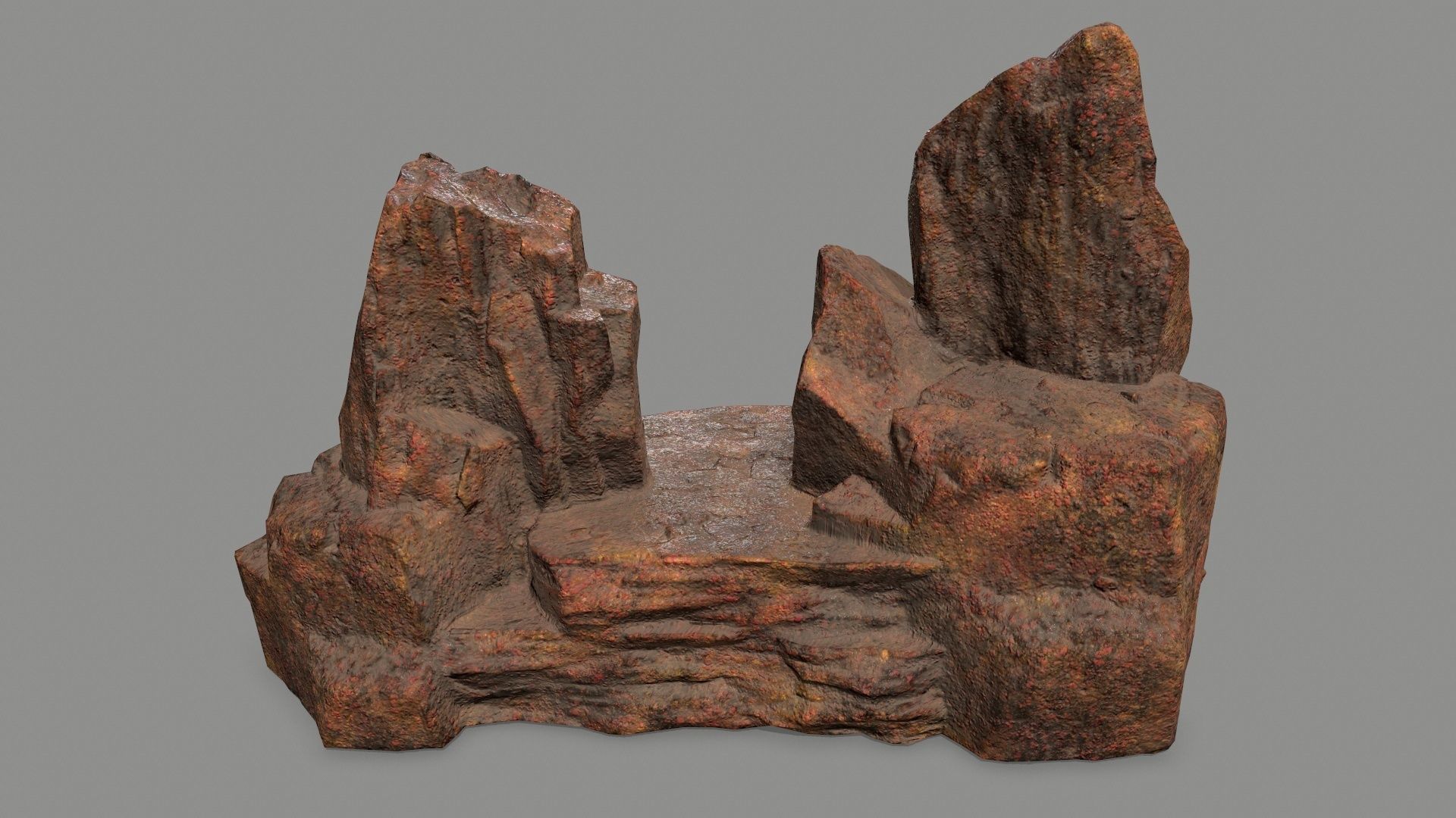 Stone rock Low-poly 3D model_3