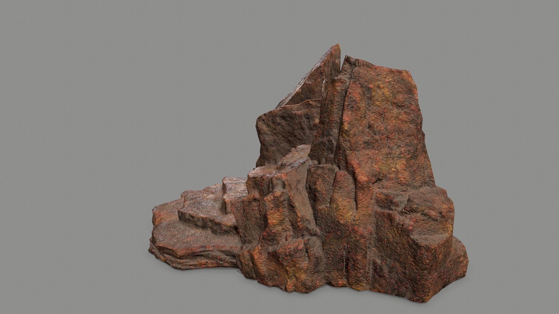 Stone rock Low-poly 3D model_4