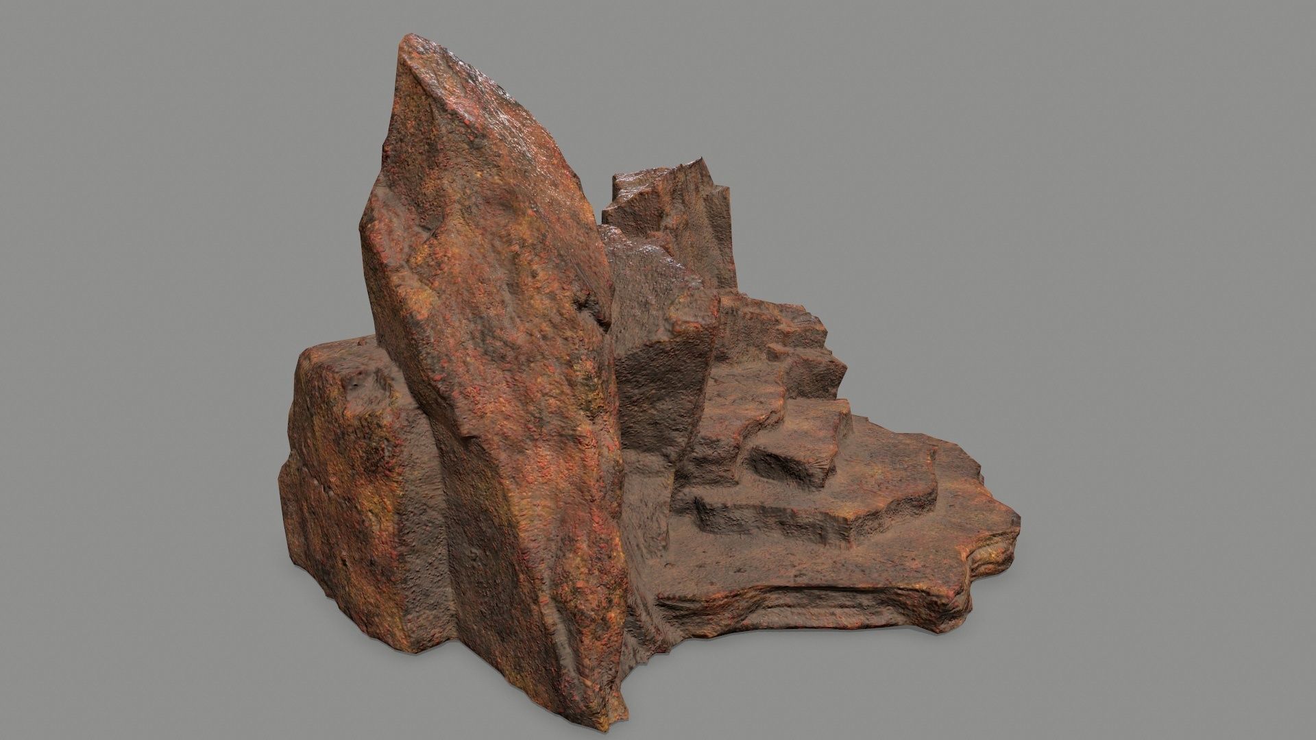 Stone rock Low-poly 3D model_2