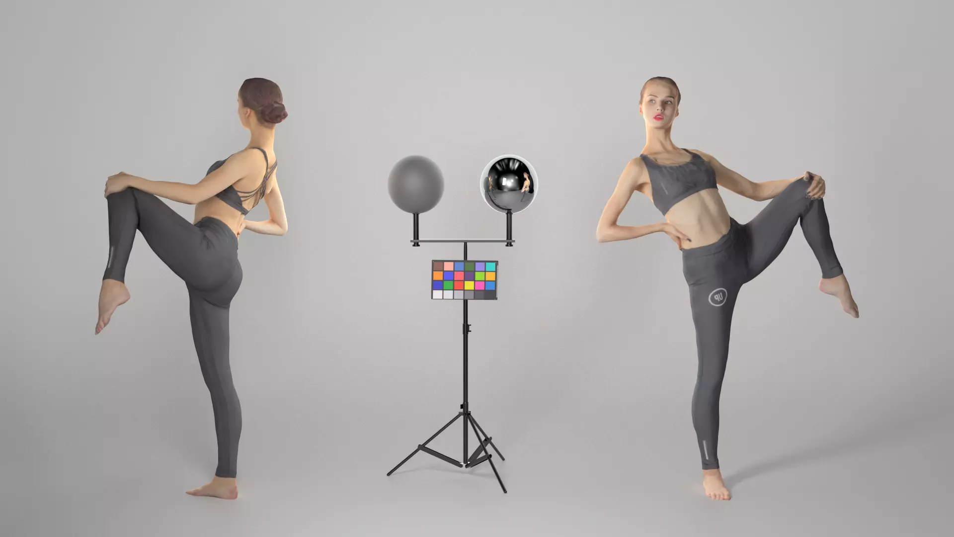 Female sport practising gymnastics 135 Low-poly 3D model