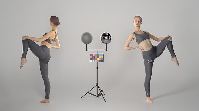 Female sport practising gymnastics 135 Low-poly 3D model