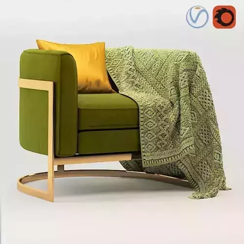 armchair chair with blanket