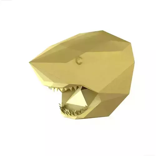 Lowpoly shark gold triangular head