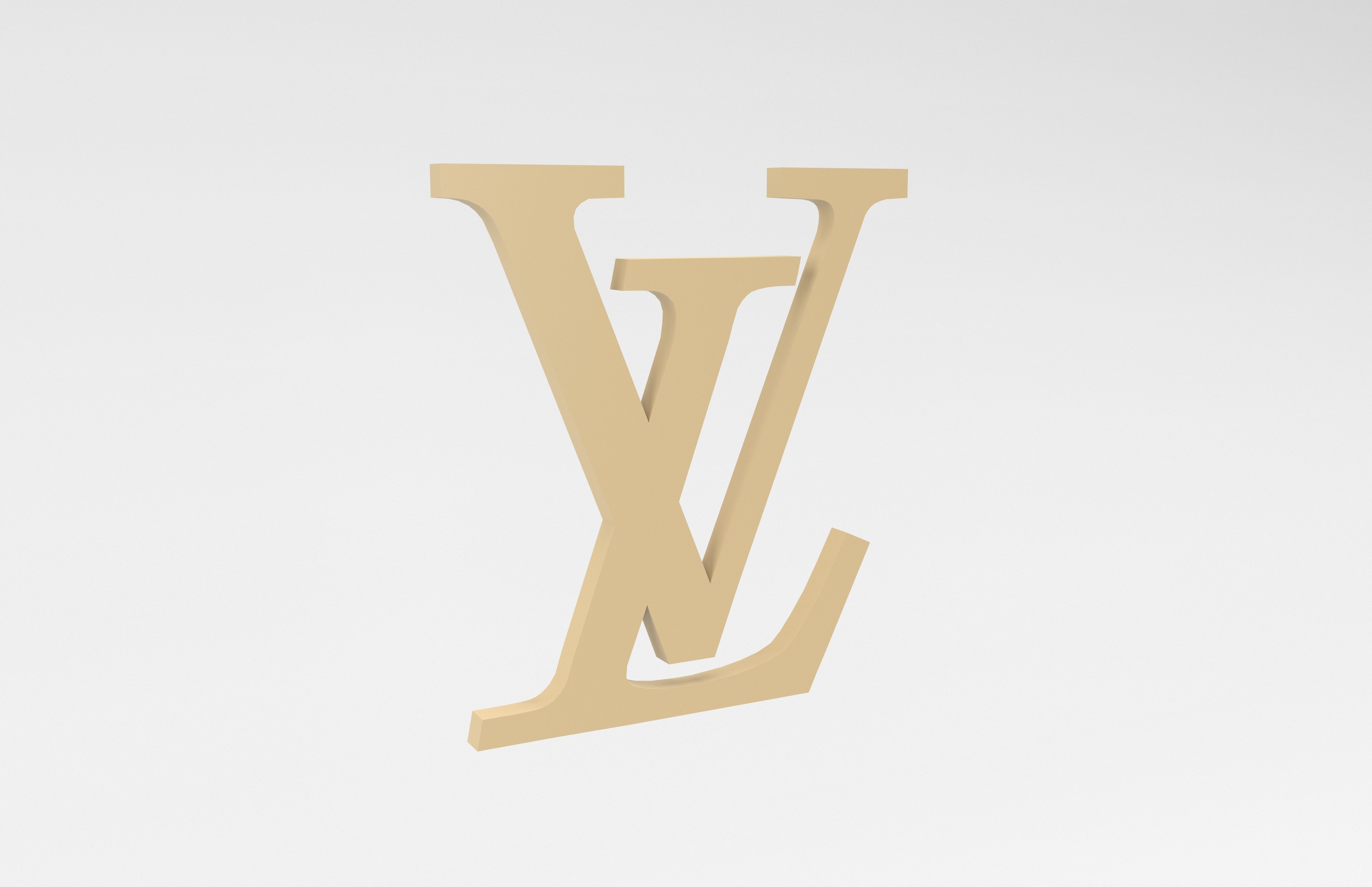 Louis Vuitton Logo v2 001 Free low-poly 3D model_4