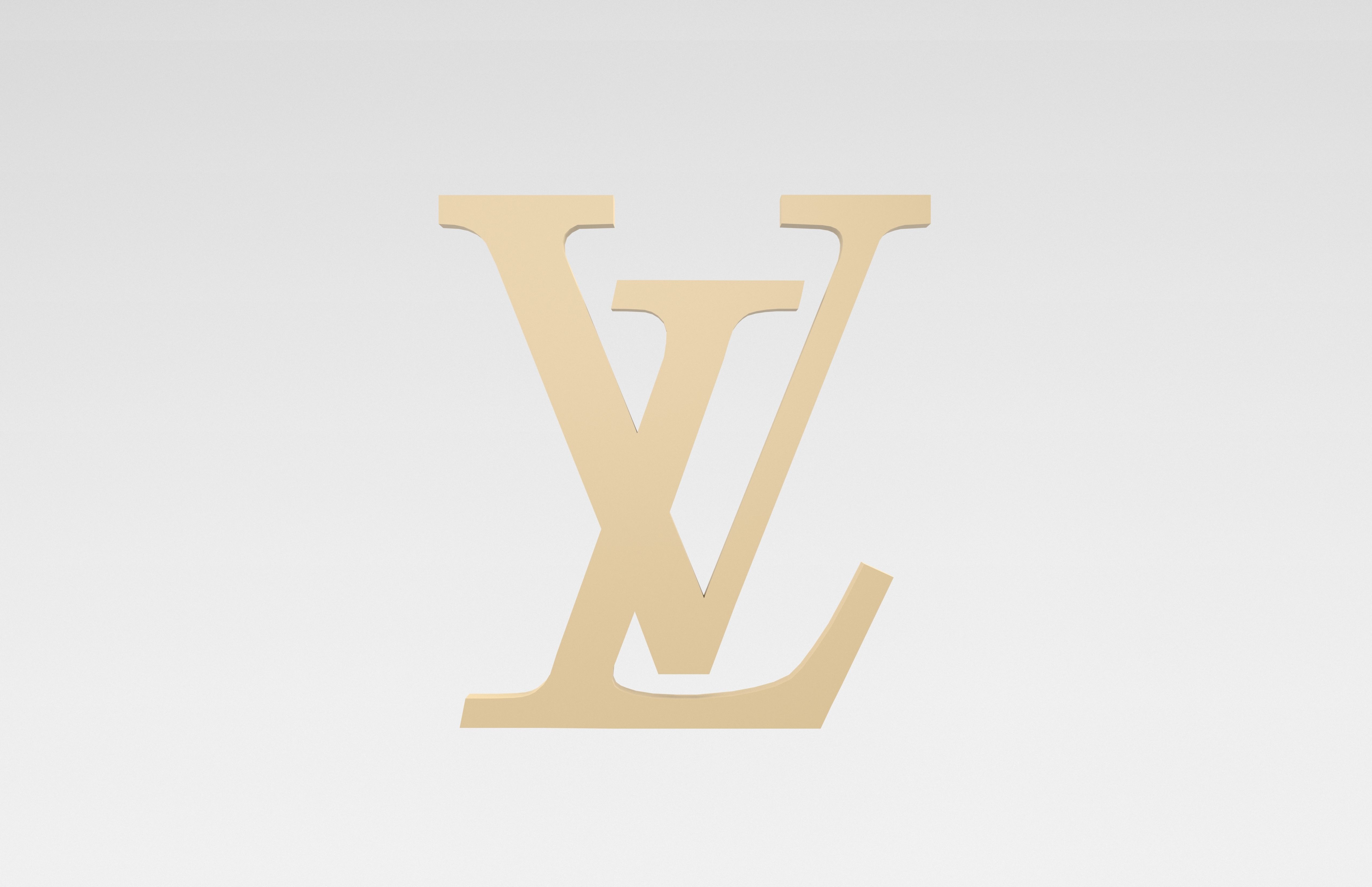 Louis Vuitton Logo v2 001 Free low-poly 3D model_2