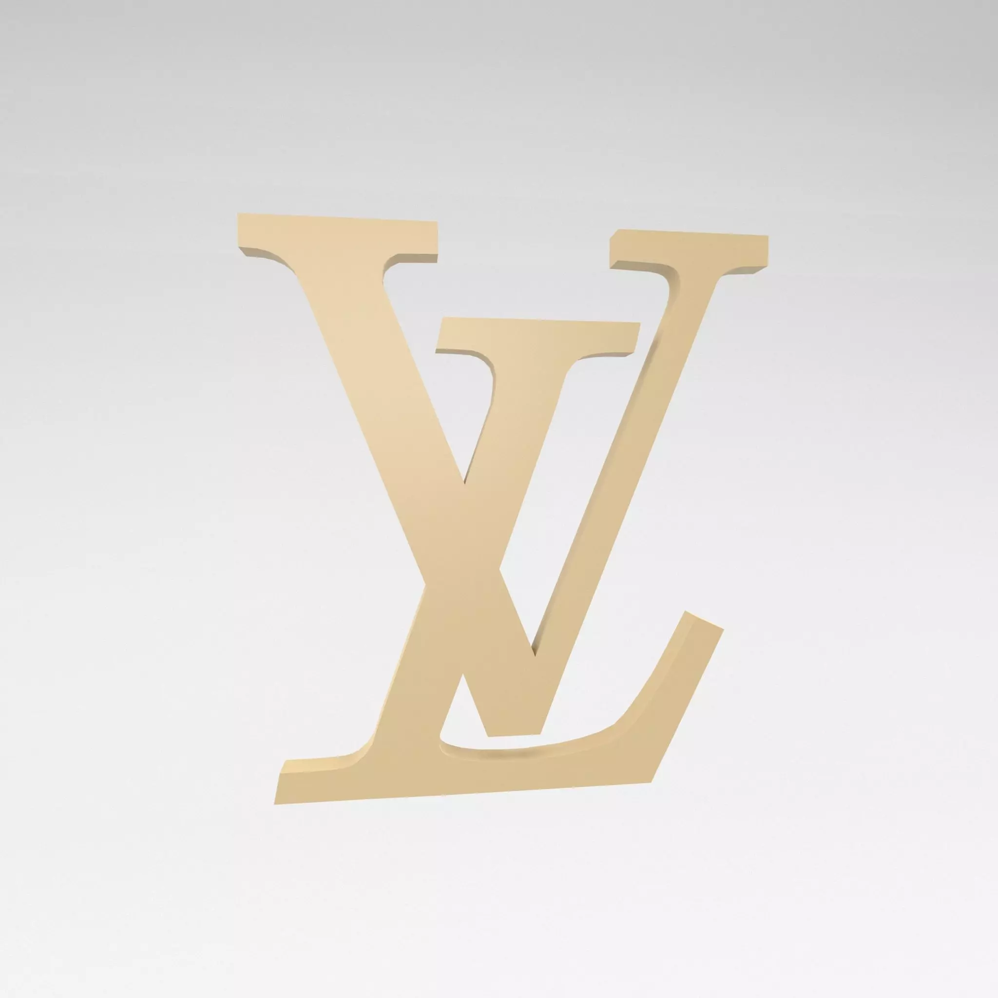 Louis Vuitton Logo v2 001 Free low-poly 3D model_0