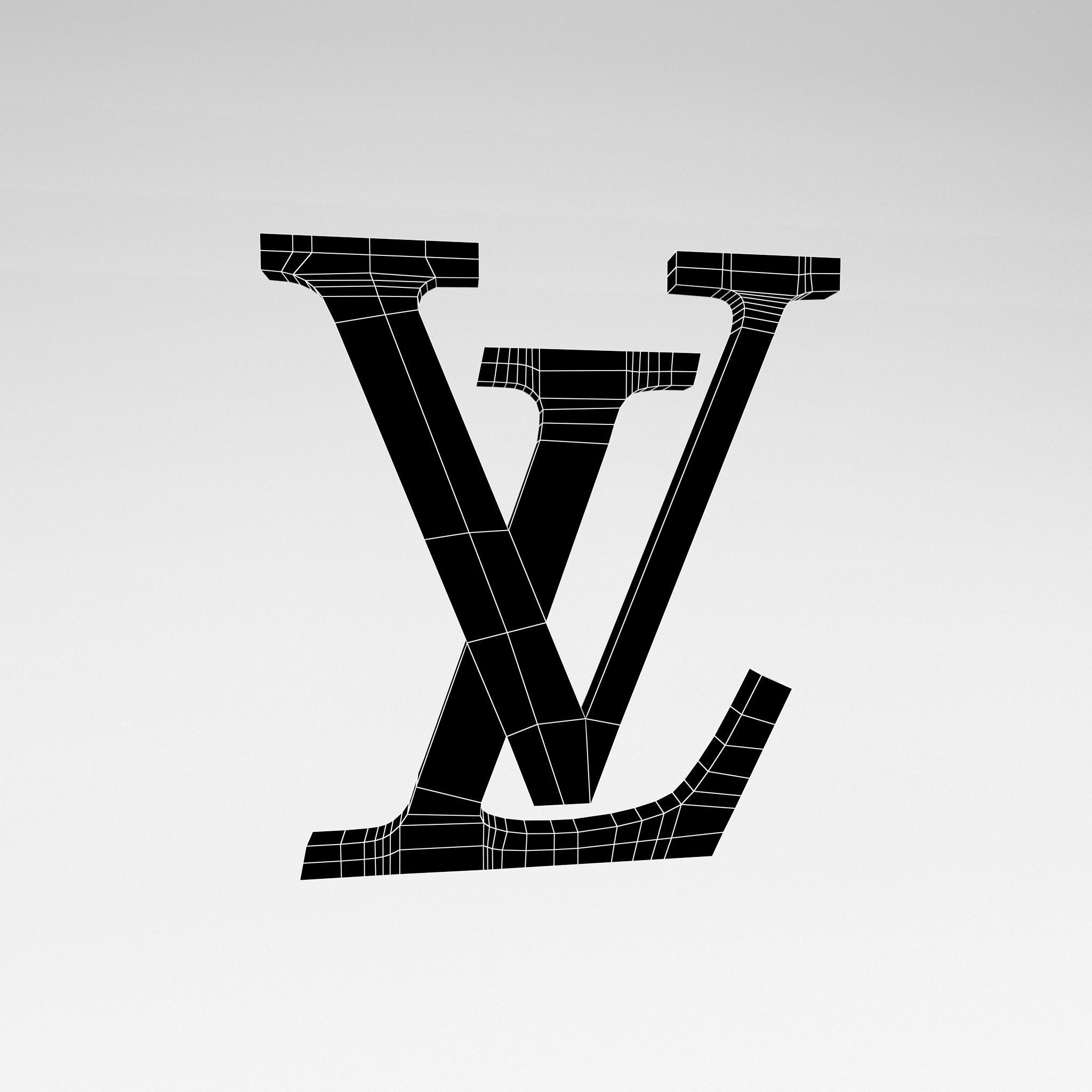 Louis Vuitton Logo v2 001 Free low-poly 3D model_5