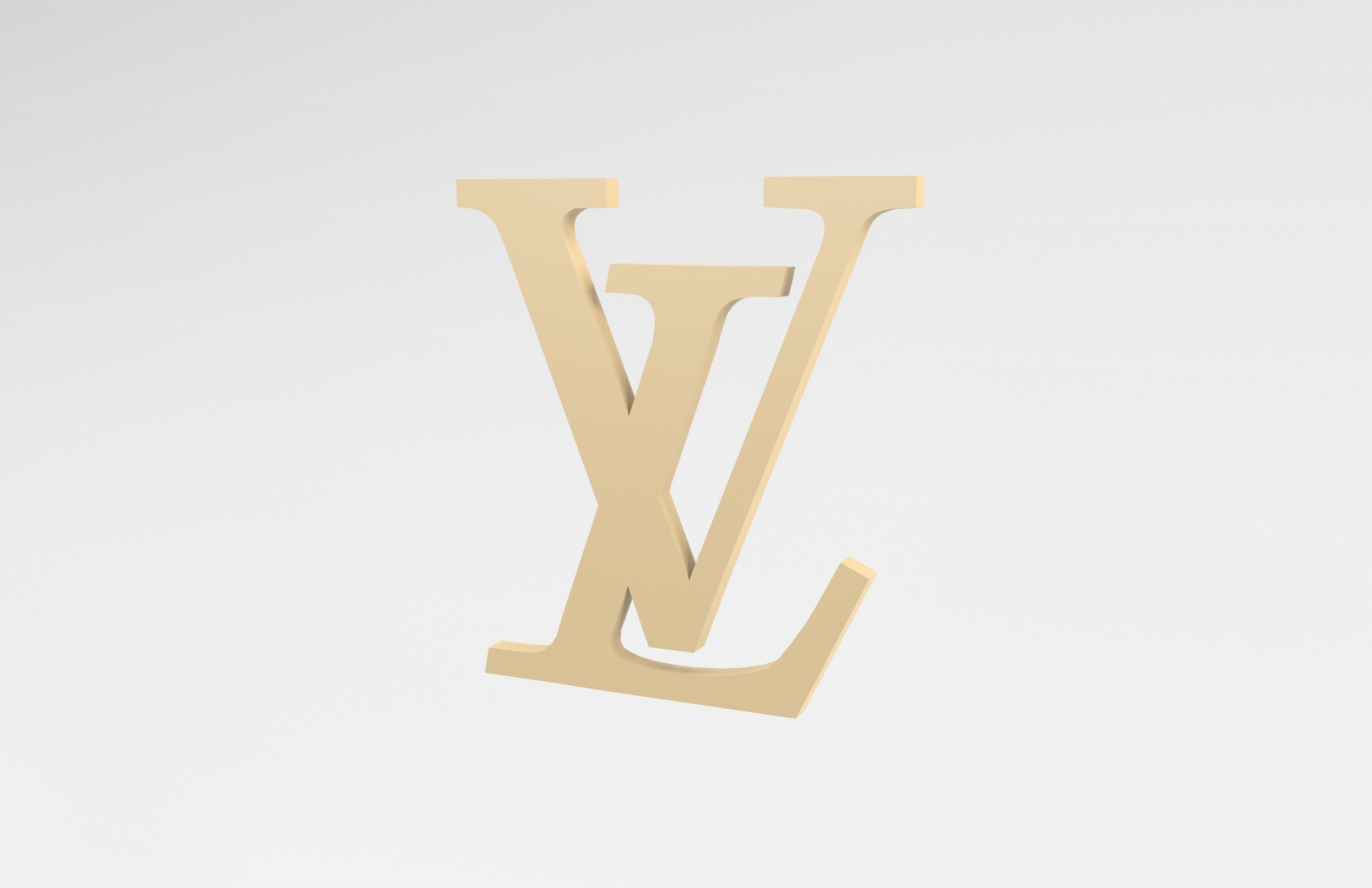 Louis Vuitton Logo v2 001 Free low-poly 3D model_3