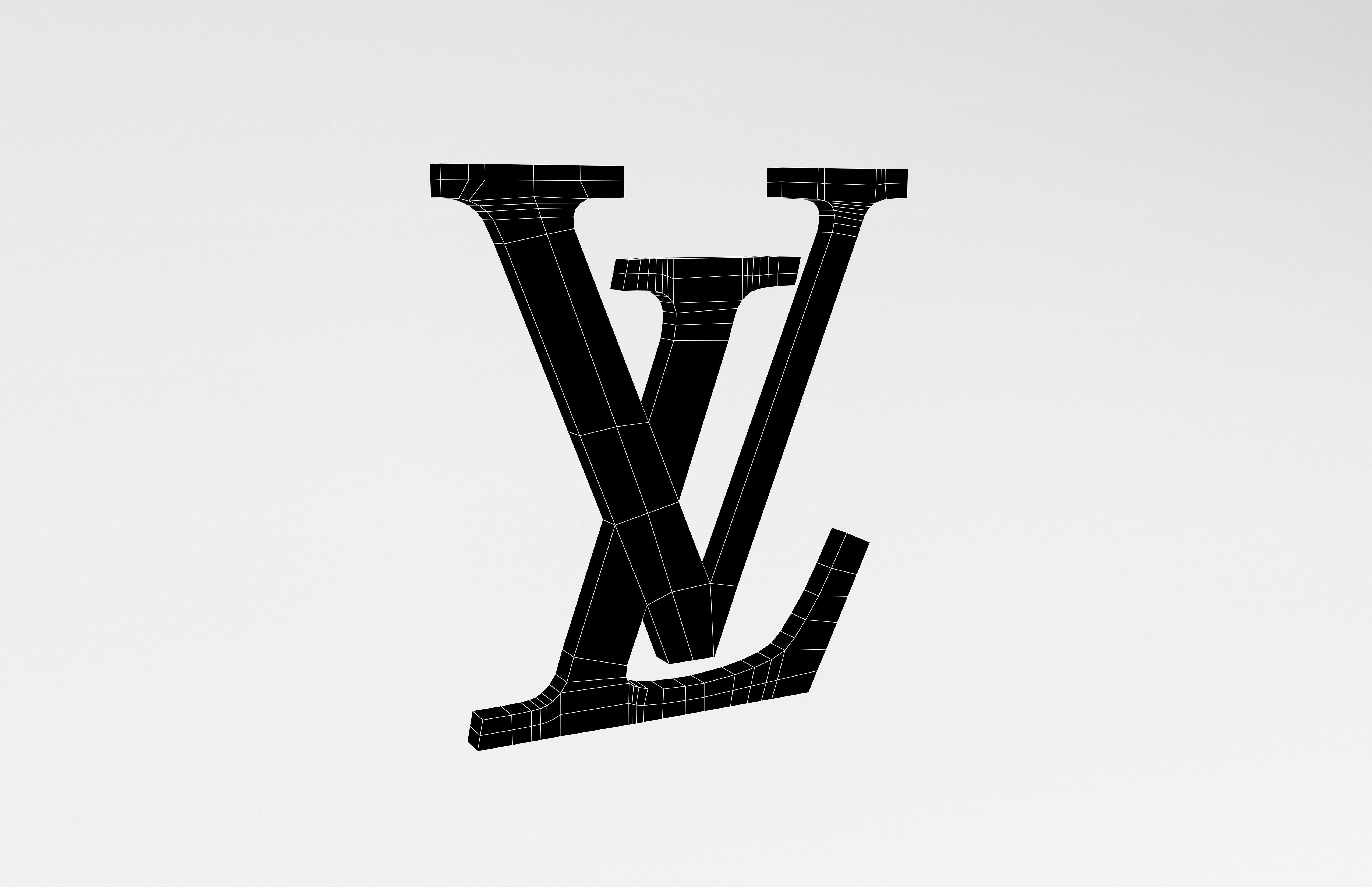 Louis Vuitton Logo v2 002 Free low-poly 3D model_8