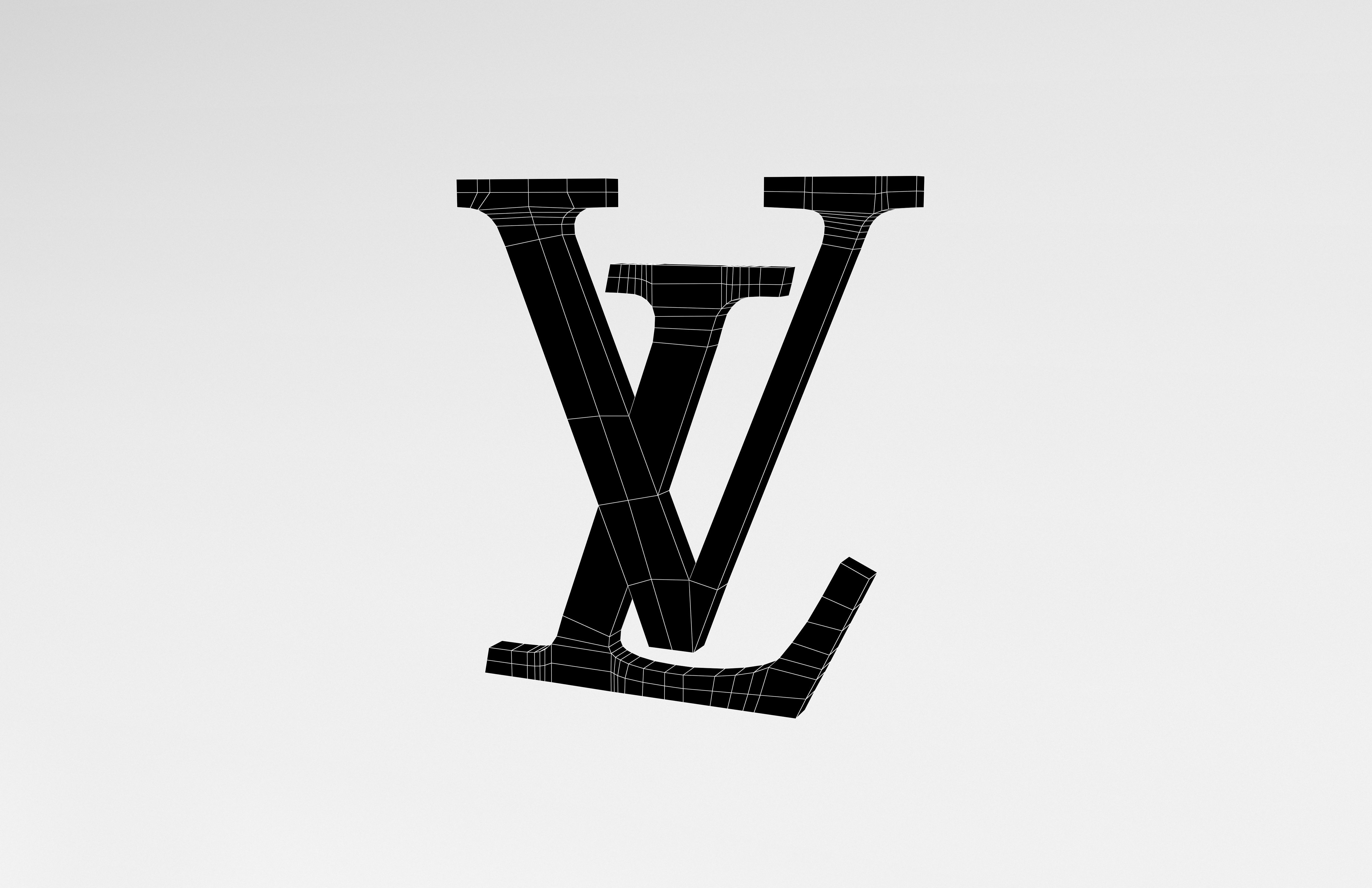 Louis Vuitton Logo v2 002 Free low-poly 3D model_7