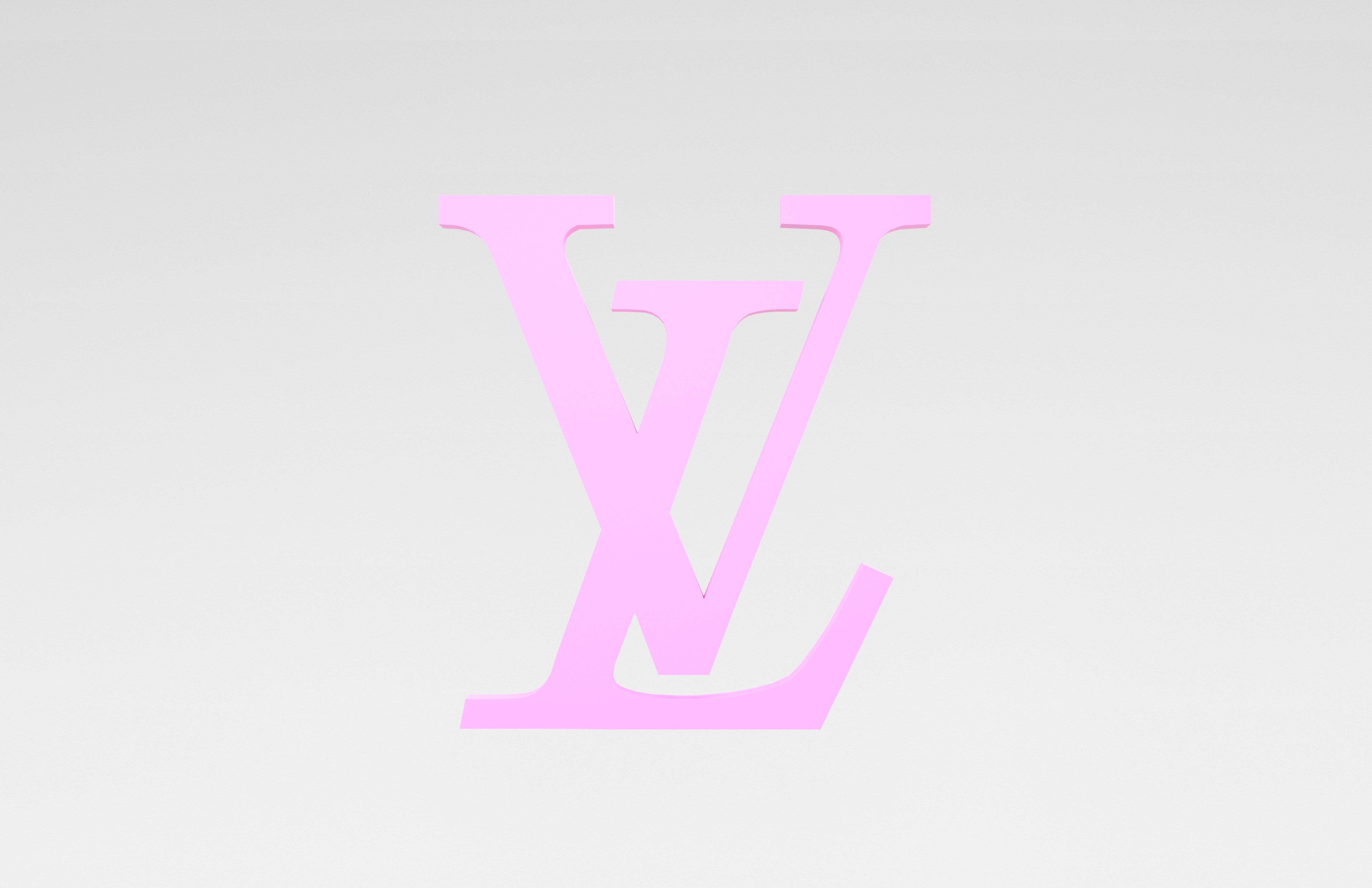 Louis Vuitton Logo v2 002 Free low-poly 3D model_2