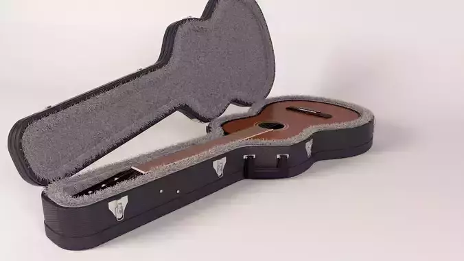 Classical Guitar with Case 3D model