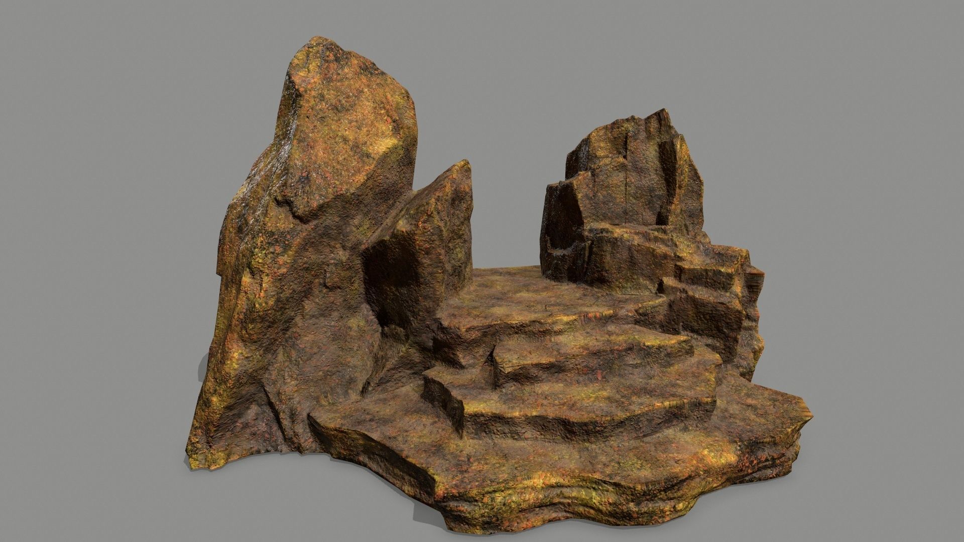 Stone rock Low-poly 3D model_3