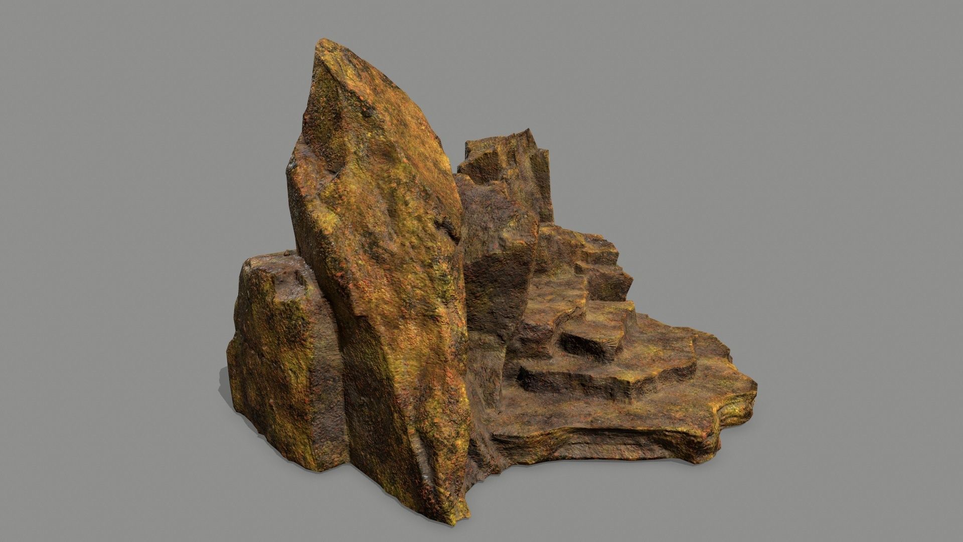 Stone rock Low-poly 3D model_4