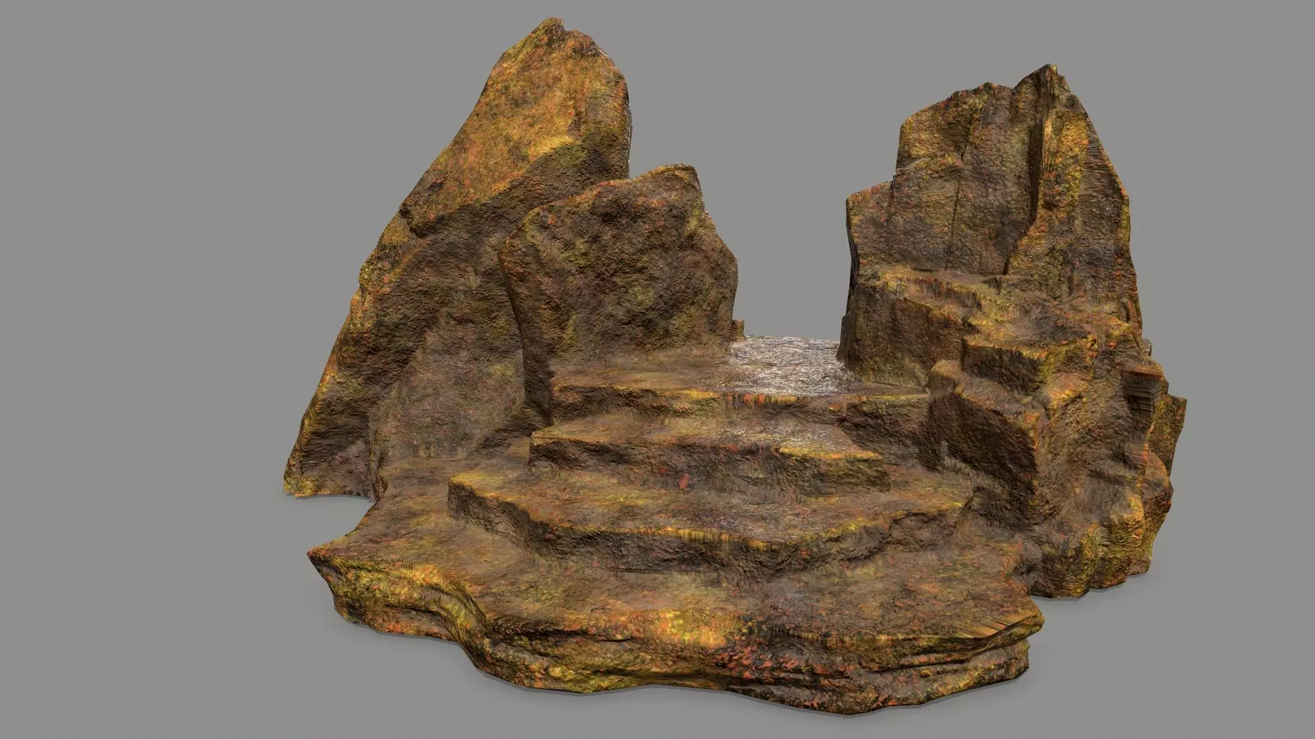 Stone rock Low-poly 3D model_0