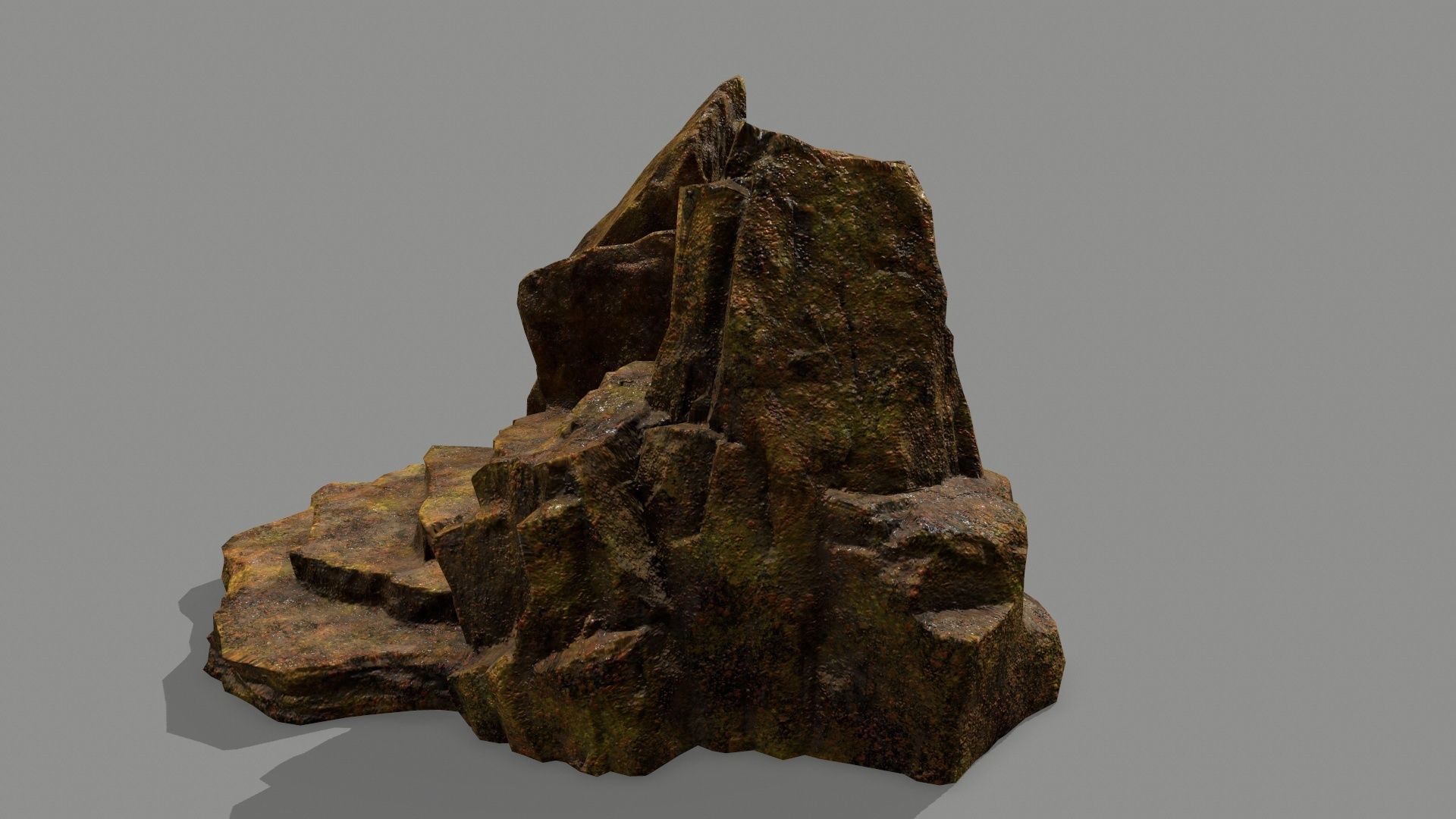 Stone rock Low-poly 3D model_8