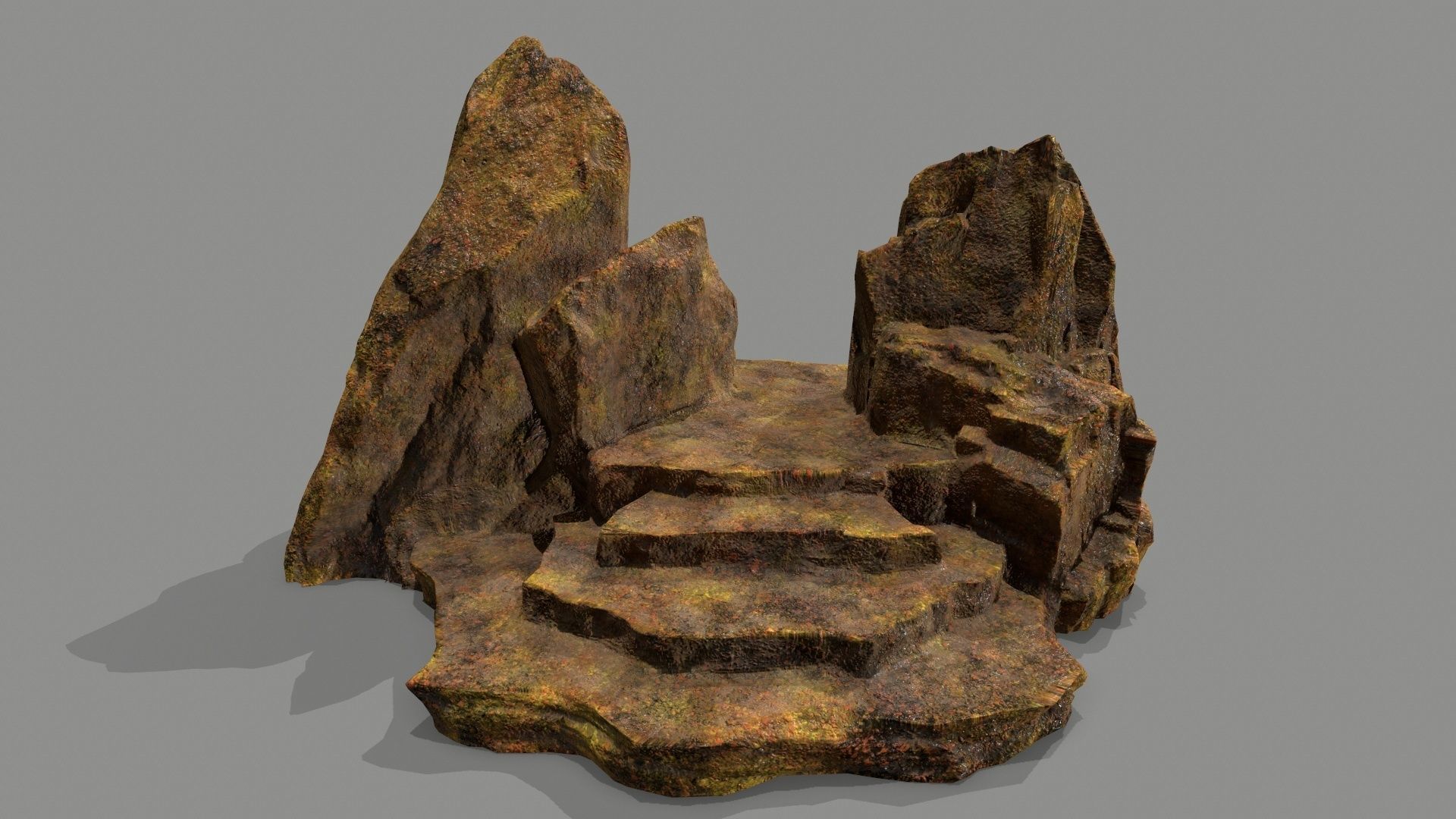 Stone rock Low-poly 3D model_1