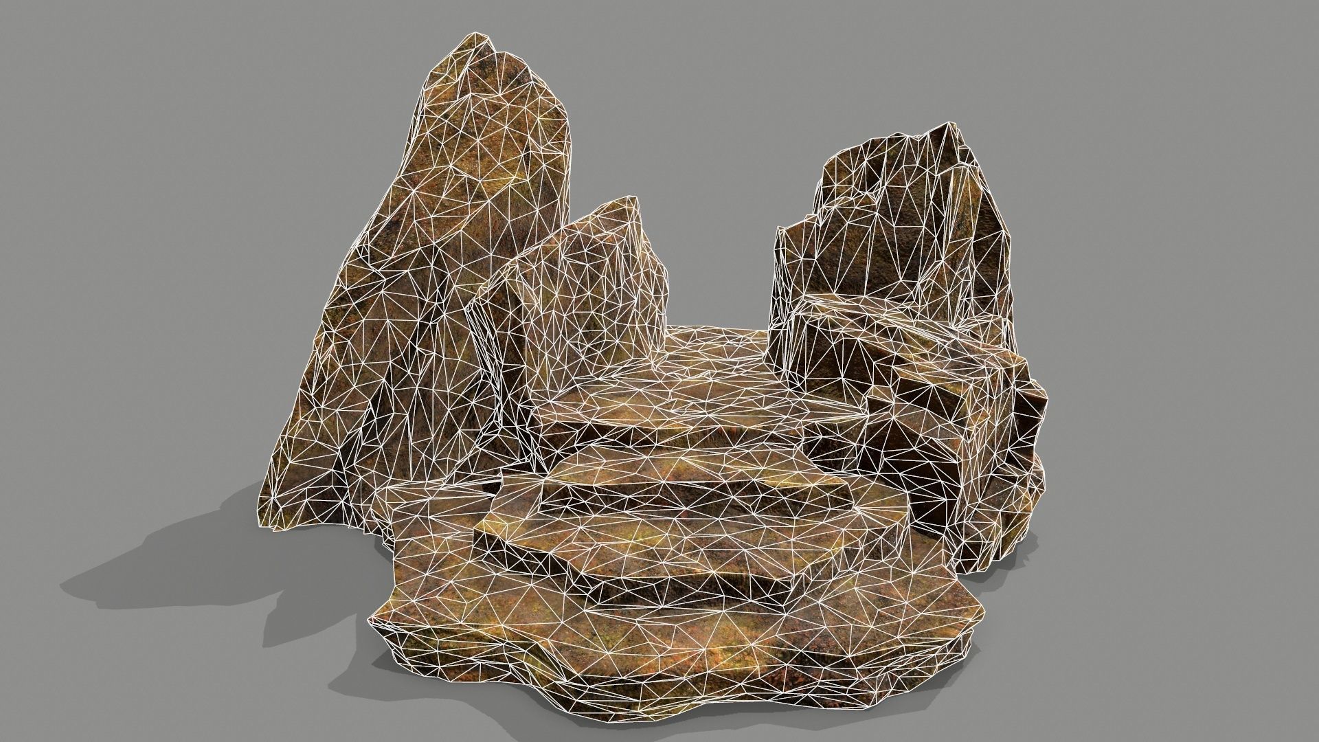 Stone rock Low-poly 3D model_9