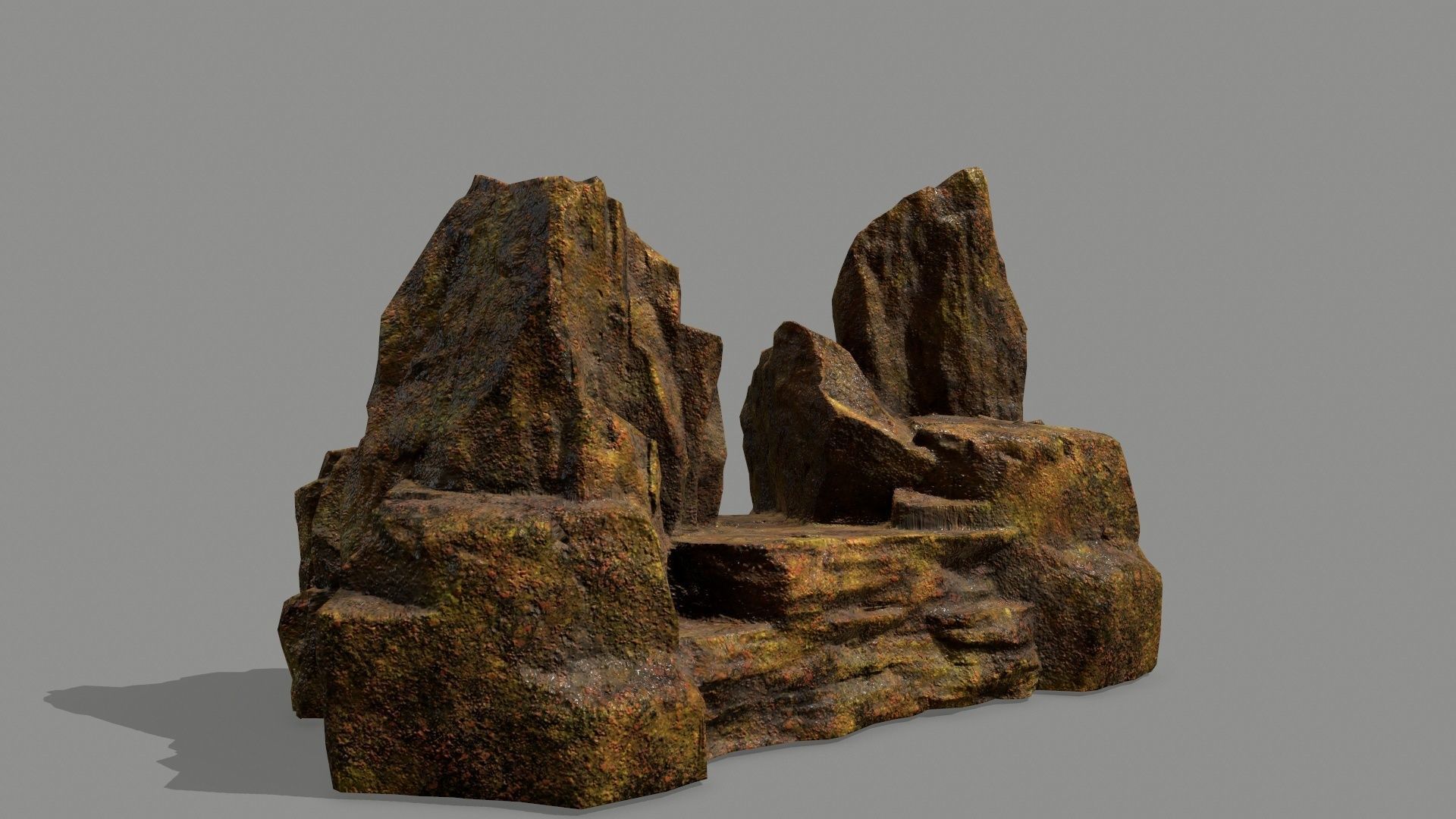 Stone rock Low-poly 3D model_7