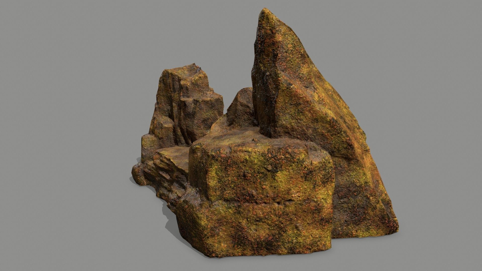 Stone rock Low-poly 3D model_5