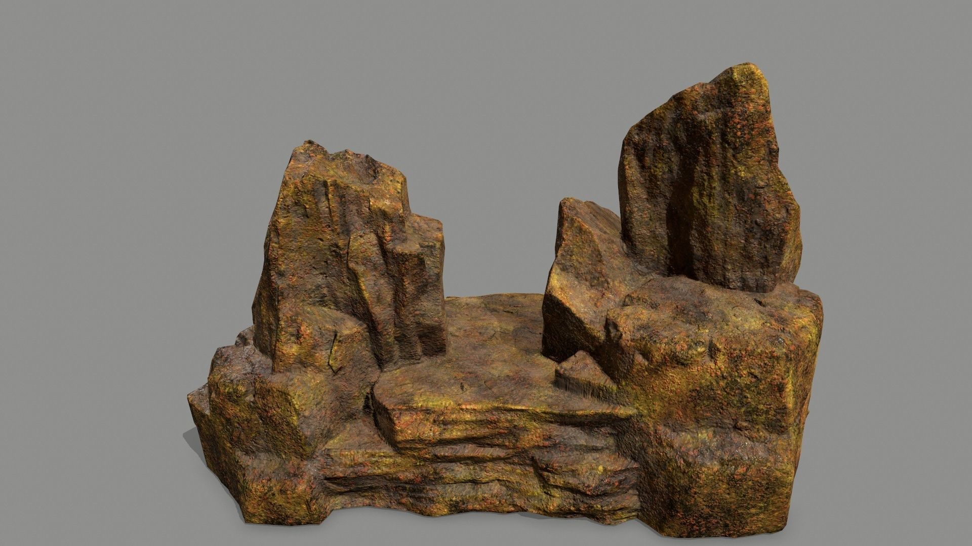 Stone rock Low-poly 3D model_6