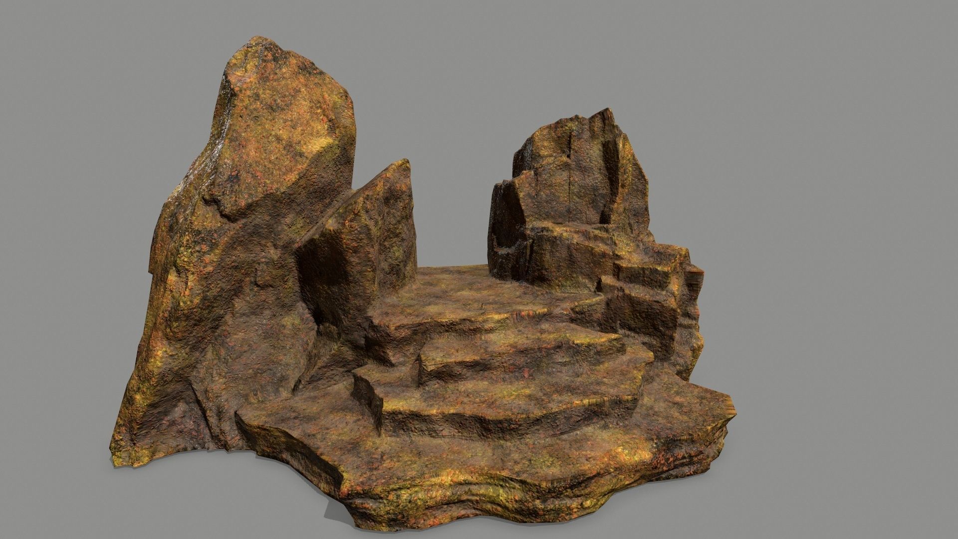 Stone rock Low-poly 3D model_2