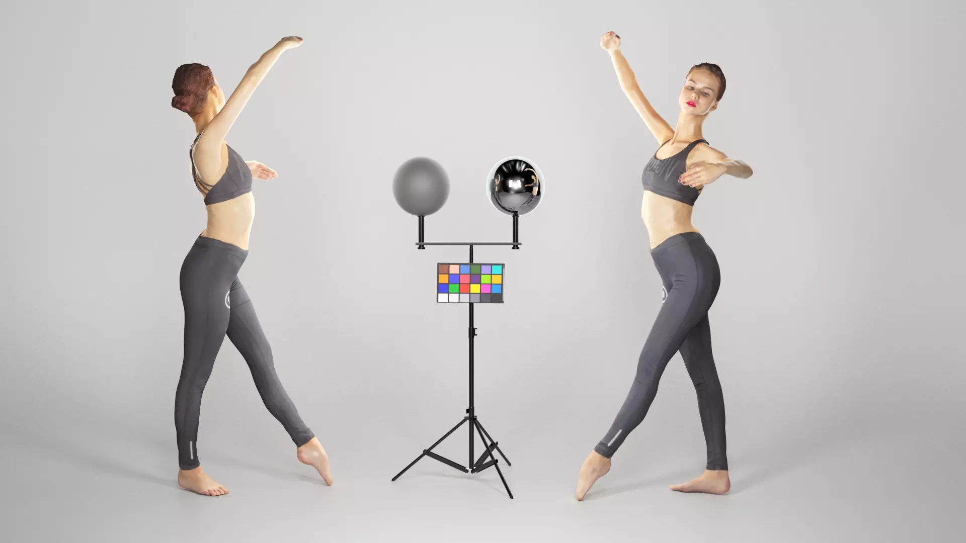 Sporty woman dancing 136 Low-poly 3D model