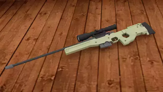 AWM Sniper Rifle model 3D Low-poly 3D model