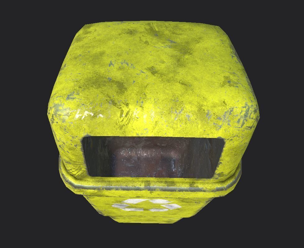 Old Bin PBR 3D Model Low-poly 3D model_4