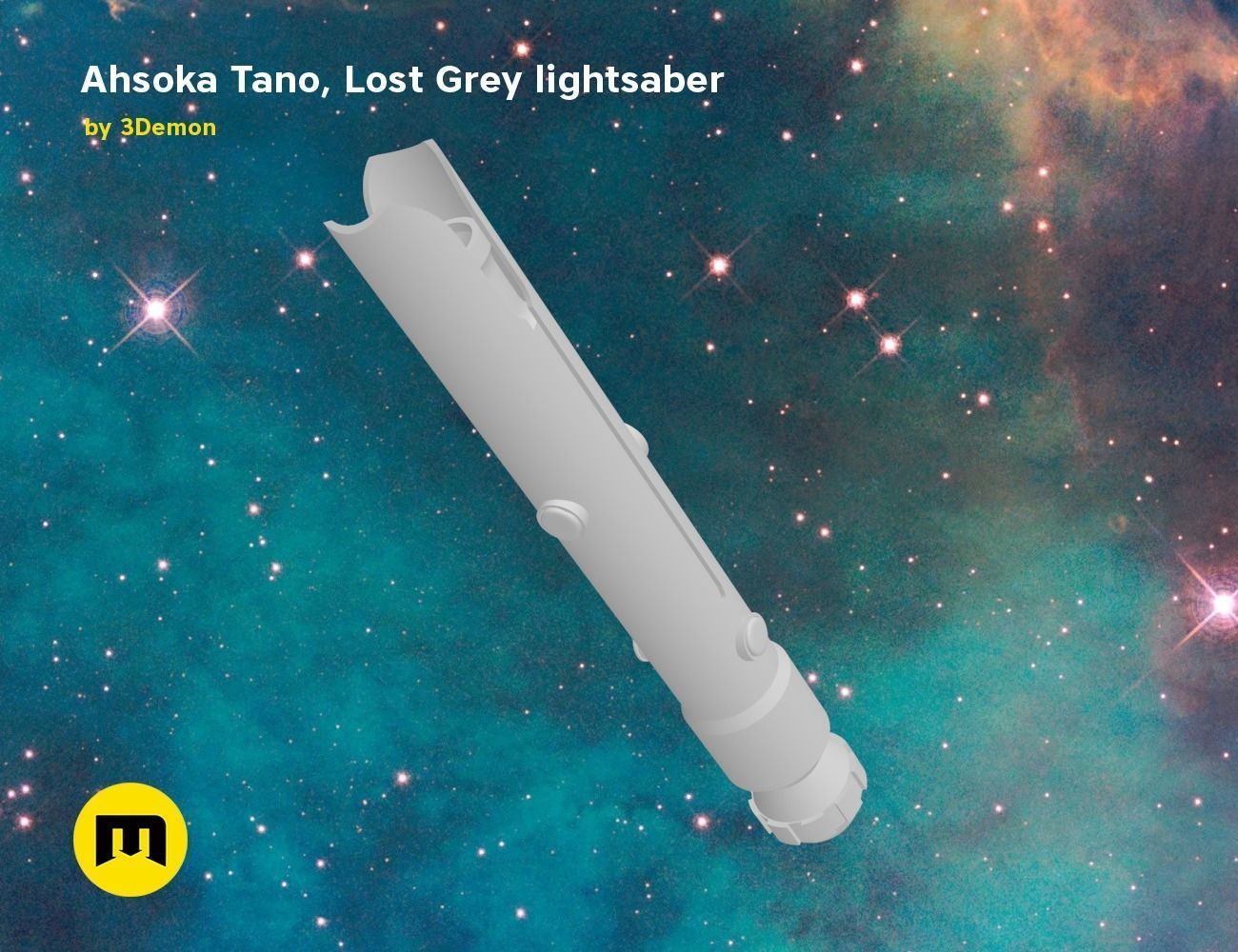 Ahsoka Tano Lost Grey lightsaber 3D print model_11