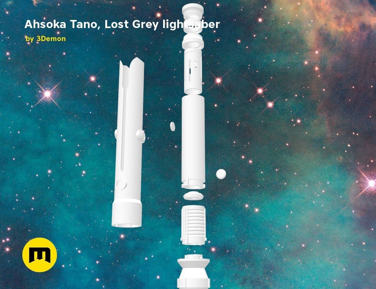Ahsoka Tano Lost Grey lightsaber 3D print model_28