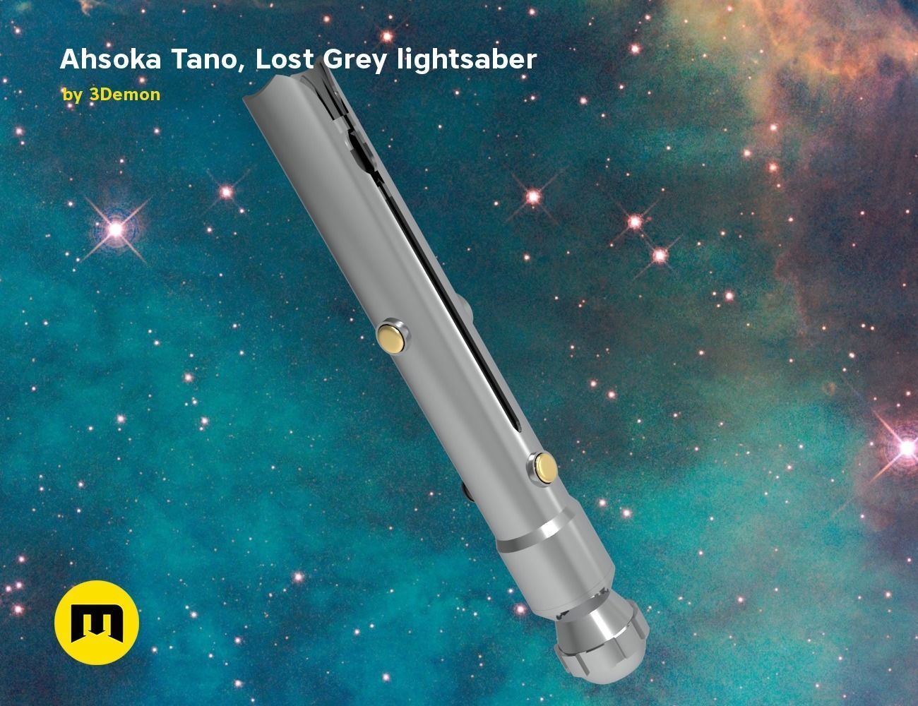 Ahsoka Tano Lost Grey lightsaber 3D print model_8