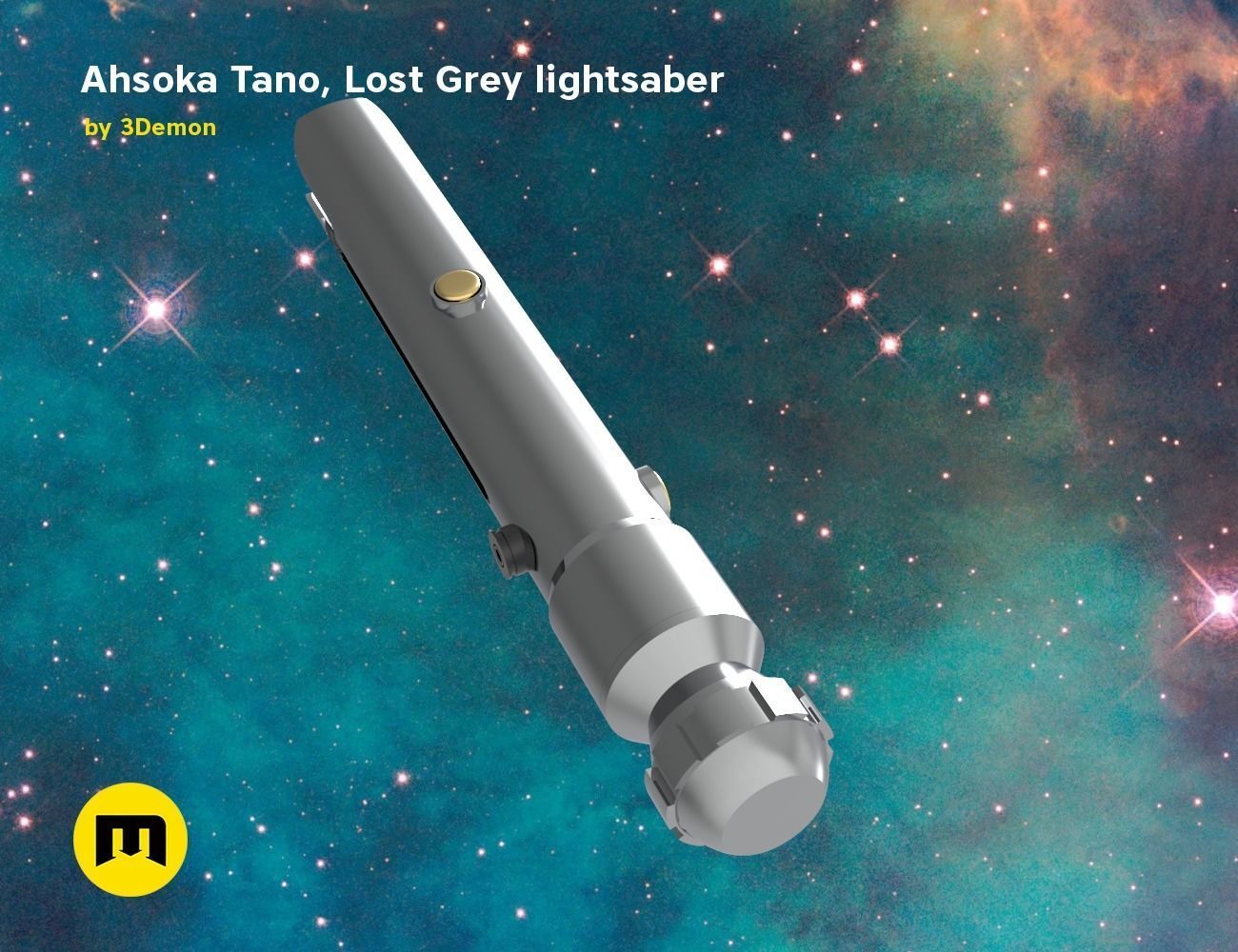 Ahsoka Tano Lost Grey lightsaber 3D print model_2